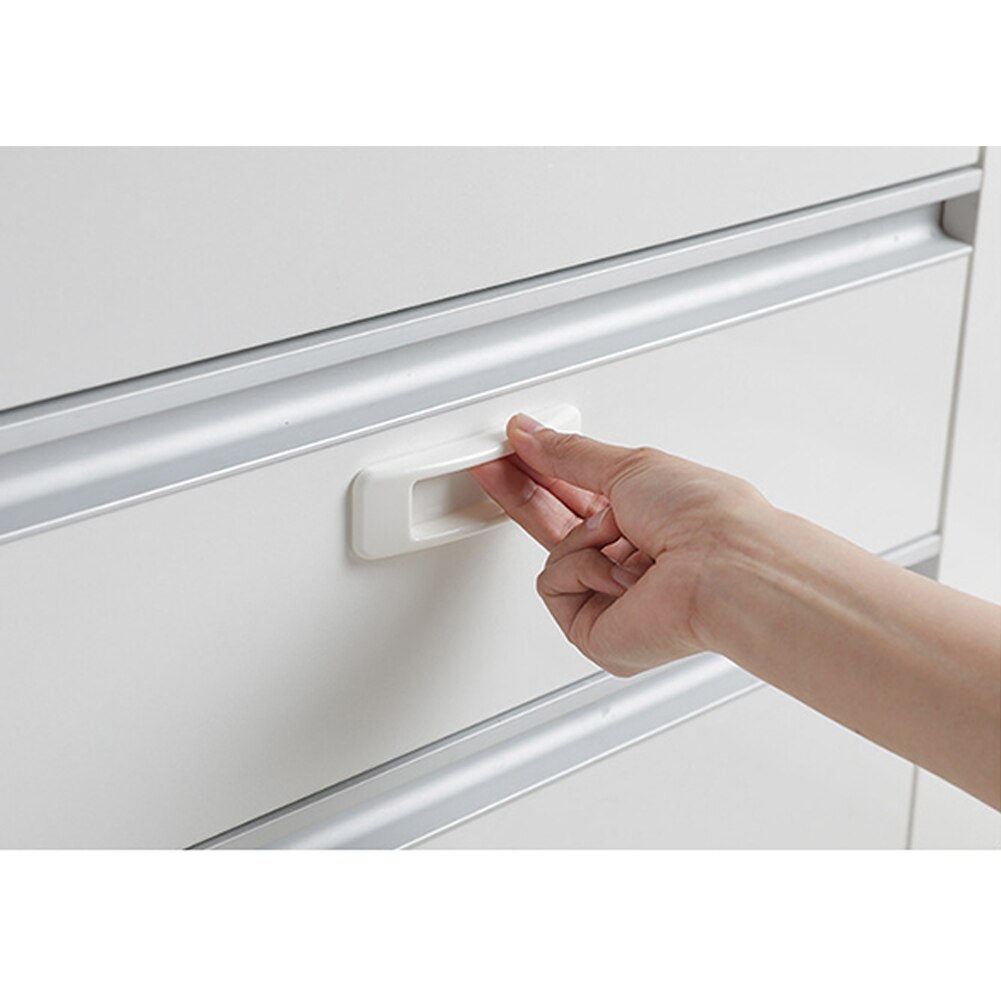 2 Stuks Rechthoek Pasta Soort Glijdende Thuis Windows Schuifladegrepen Deuren Zelfklevende Pull Knop Garderobe Abs Kast Economische