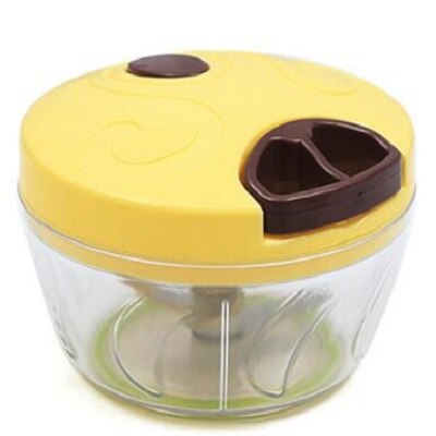 Multifunctionele Pull Touw Fruit Groente Twist Shredder Handmatige Vleesmolen Crusher Knoflook Cutter Groente Chopper Slicer: YELLOW