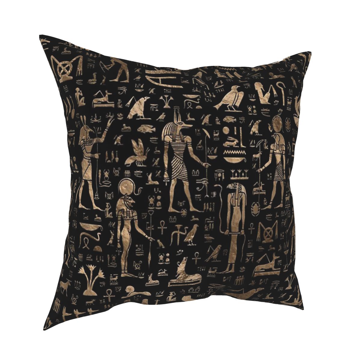 Funda de almohada negra de los antiguos dioses egipcios, cojines decorativos para el hogar, idioma oriental, para coche: 50x50cm 20x20in