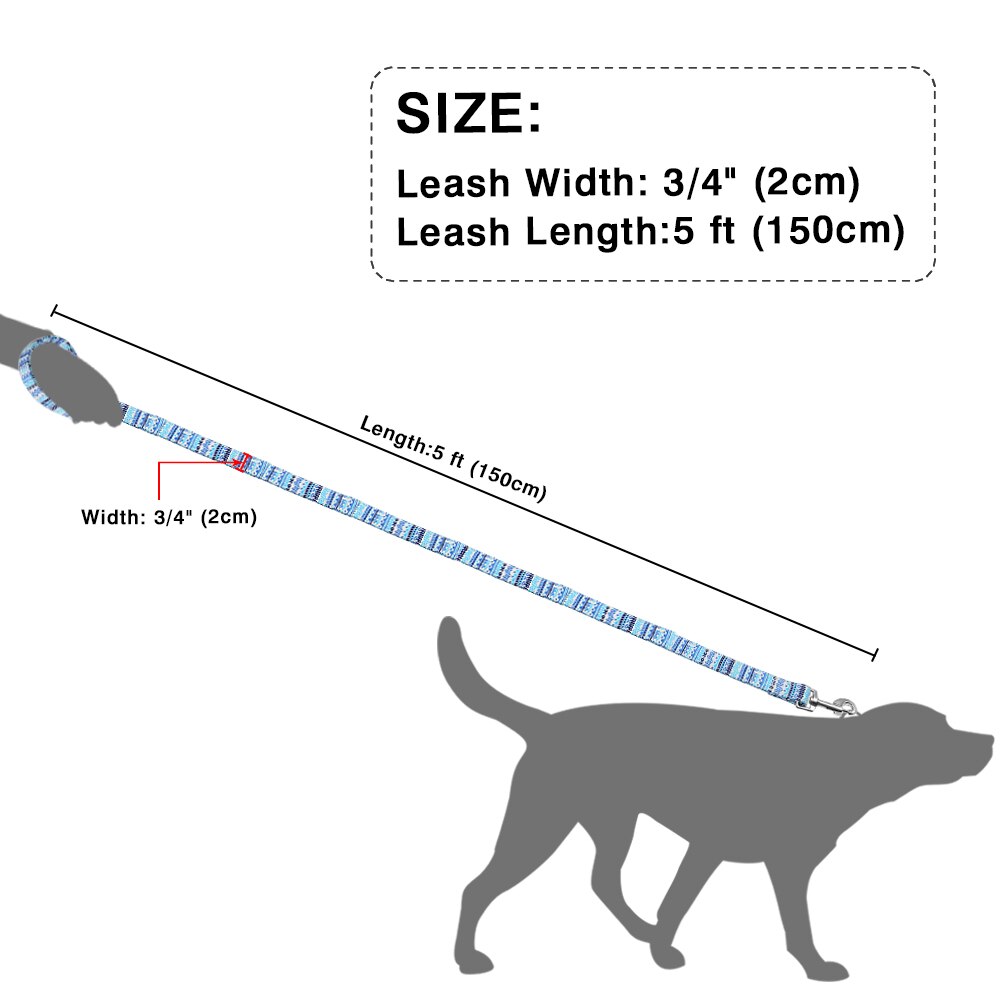 150cm nylon hundesnor farverigt trykt kæledyrsnor reb til små mellemstore hunde bløde kæledyrs gangbånd chihuahua pitbull