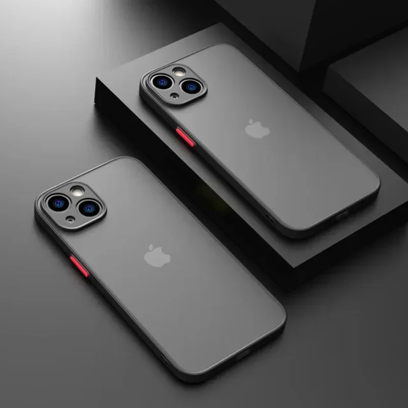 Mat telefoncover til iphone 13 12 11 14 15 pro max luksuriøst blødt silikone stødsikkert cover til iphone x xs max  xr 15 plus 13 11 pro: Træ / Sort