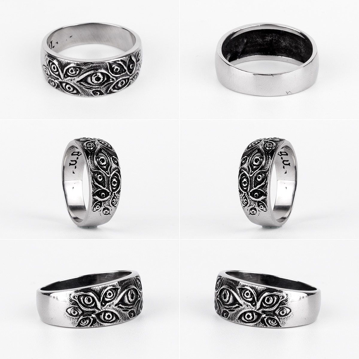 Stainless Steel Man Men Rings Punk Rock Hip Hop Demon Devil's Eyes Unique Personality for Biker Male Boy Jewelry