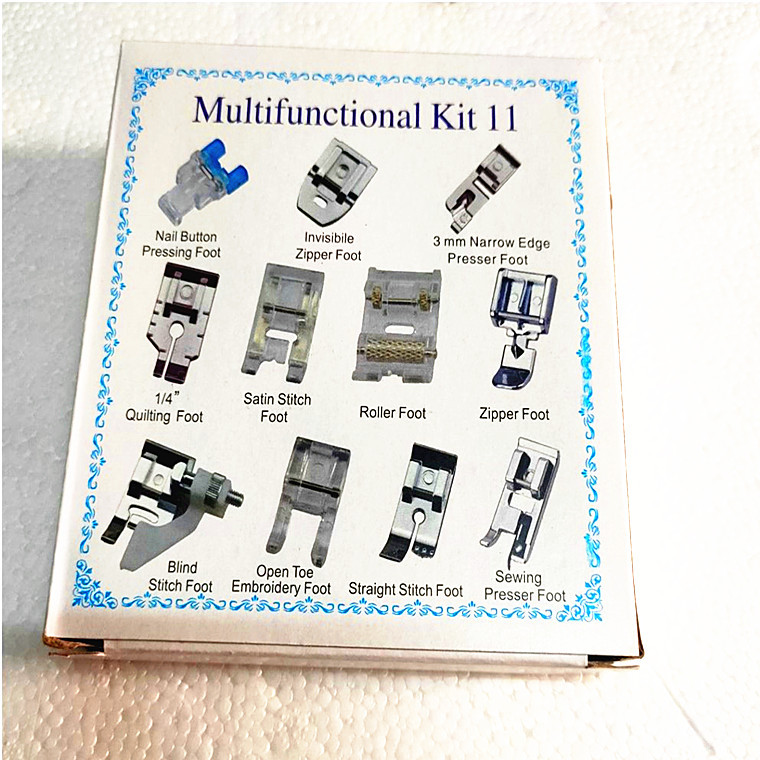 11pcs Sewing Machine Supplies Presser Foot Feet for Sewing Machines Feet Kit Set With Box For FHSM-505A