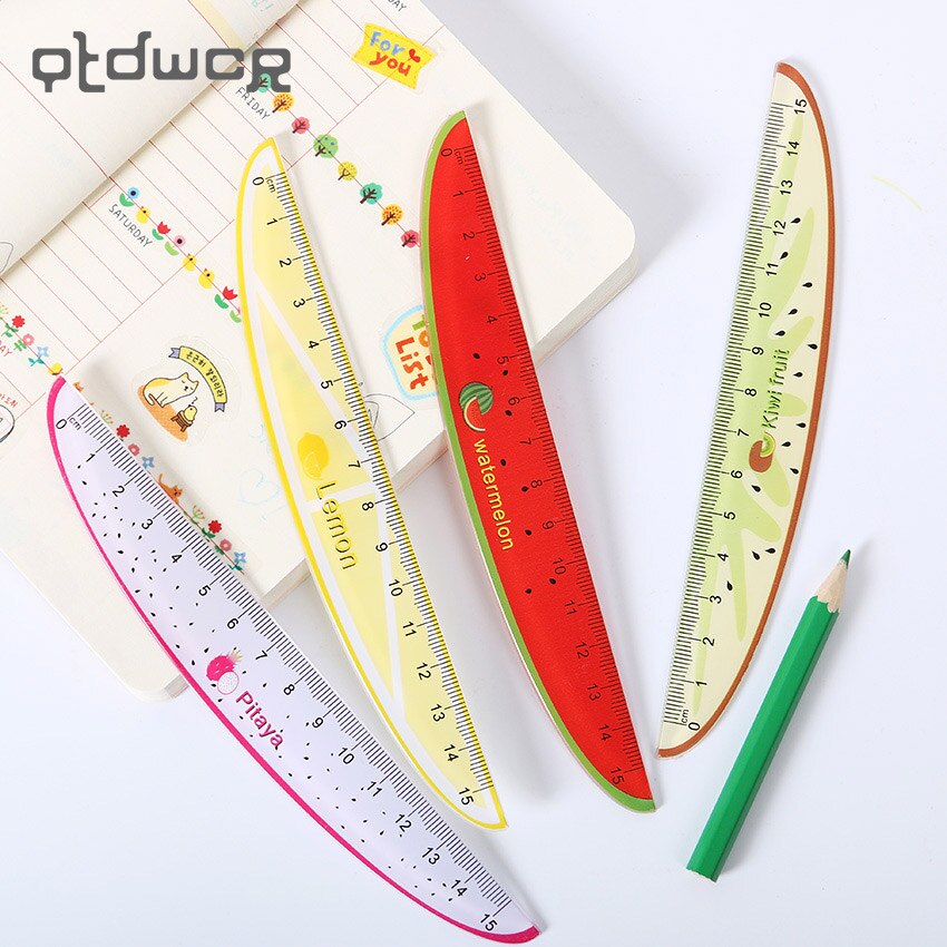1PC 15cm Fruits Pattern Plastic Ruler Measuring Straight Ruler Tool Office Stationery