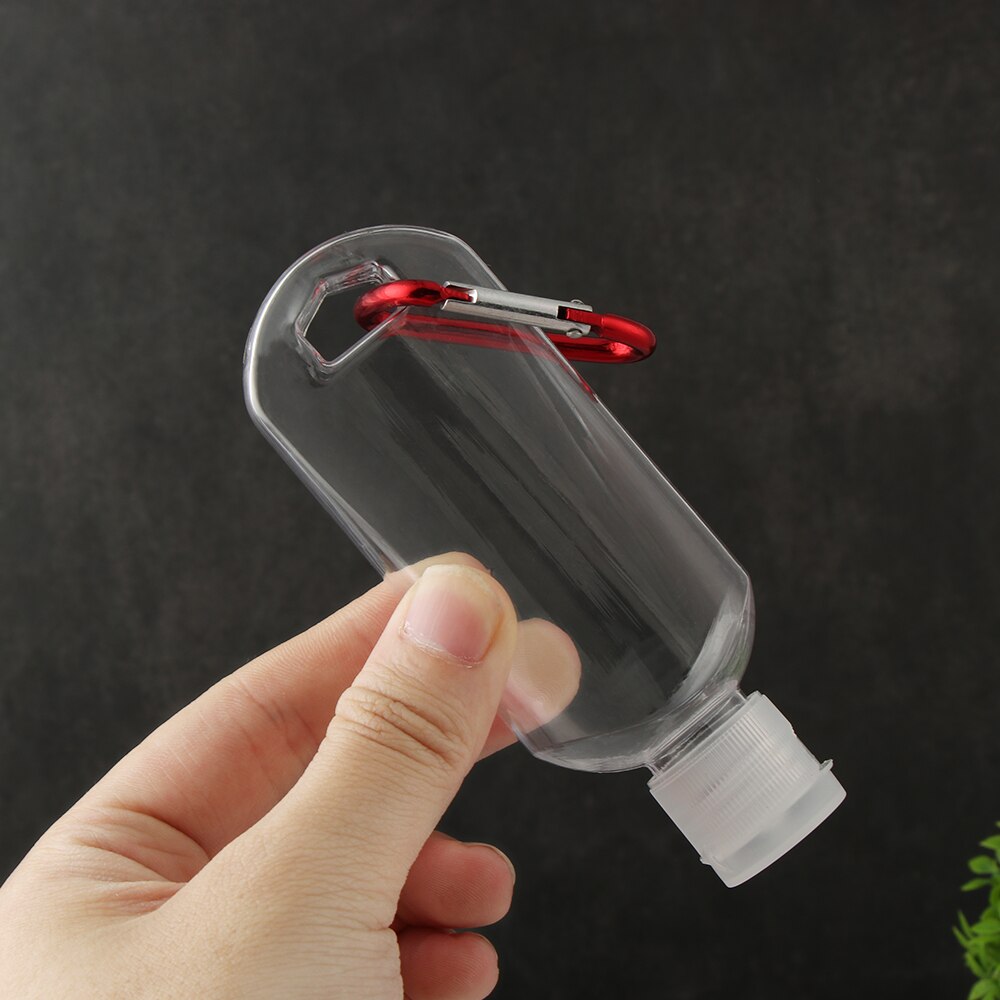 Botellas recargables de Color aleatorio, 5 unidades, 30/50ml, para lavar a mano, almacenamiento transparente vacío, contenedor de plástico transparente, gancho, herramienta de maquillaje