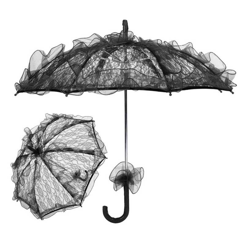 artificial flowers Wedding Bride Umbrella Unique Foldable Lace Fabric Parasol Umbrella Performance Props for Needlework
