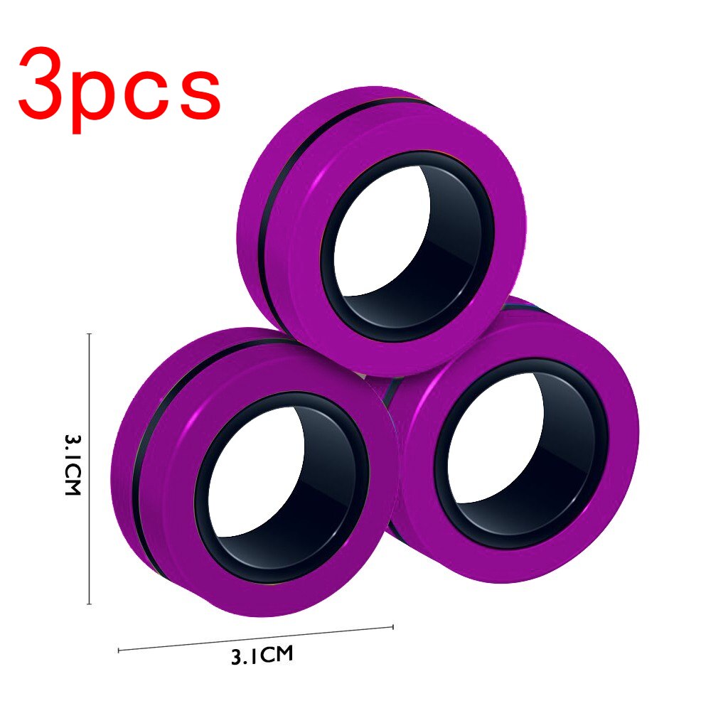3 stücke Anti-Stress Finger Magnetische Ringe Kreative Magnetische Armband Ring Entpacken Spielzeug Magie Ring Requisiten Werkzeuge Dekompression spielzeug: A