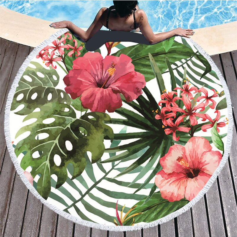 Watercolor Flower Beach Towels Recznik Plazowy Bath Towels for Adults Toalla Microfibra Havlu Toalla Playa Grande Telo Mare: towel 2