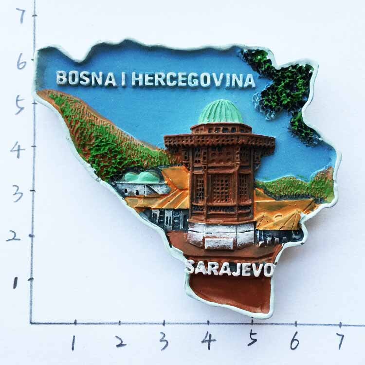 Bosnien og hercegovina magnet køleskab indretning mostar sarajevo milepæl naturskøn sted kulturel turisme souvenirs magnet ideer: Sarajevo -1