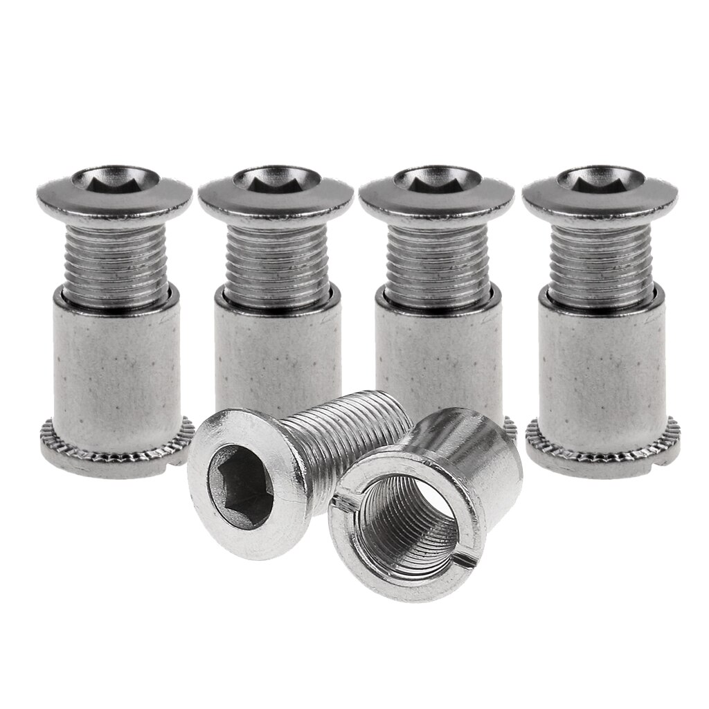5 Pairs Steel Bike Crankset Bolts Bike Chainwheel Bolts Bike Chainring Nuts Bicycle Parts for MTB Road Bike