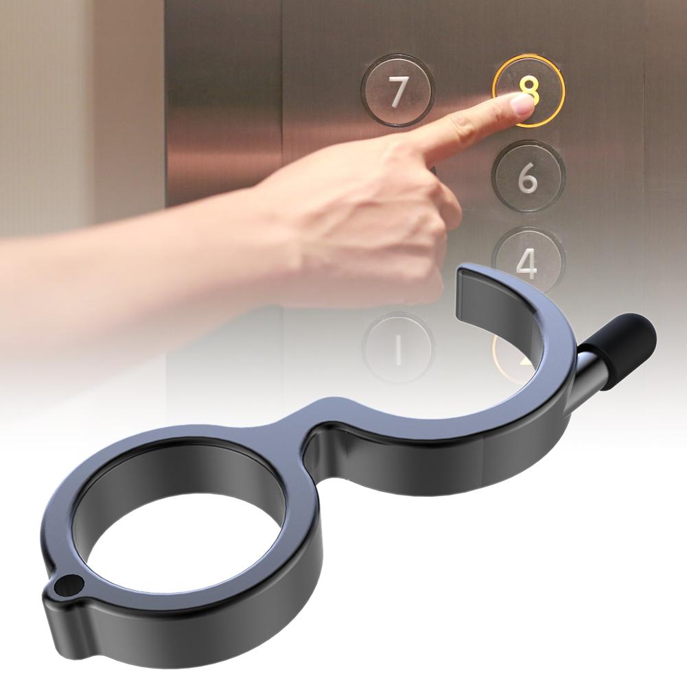 Safety Door Opener Hands Free Key Hook EDC Tool Portable Stick Non-contact Hygiene Hand Press Elevator Tool Protection Isolation