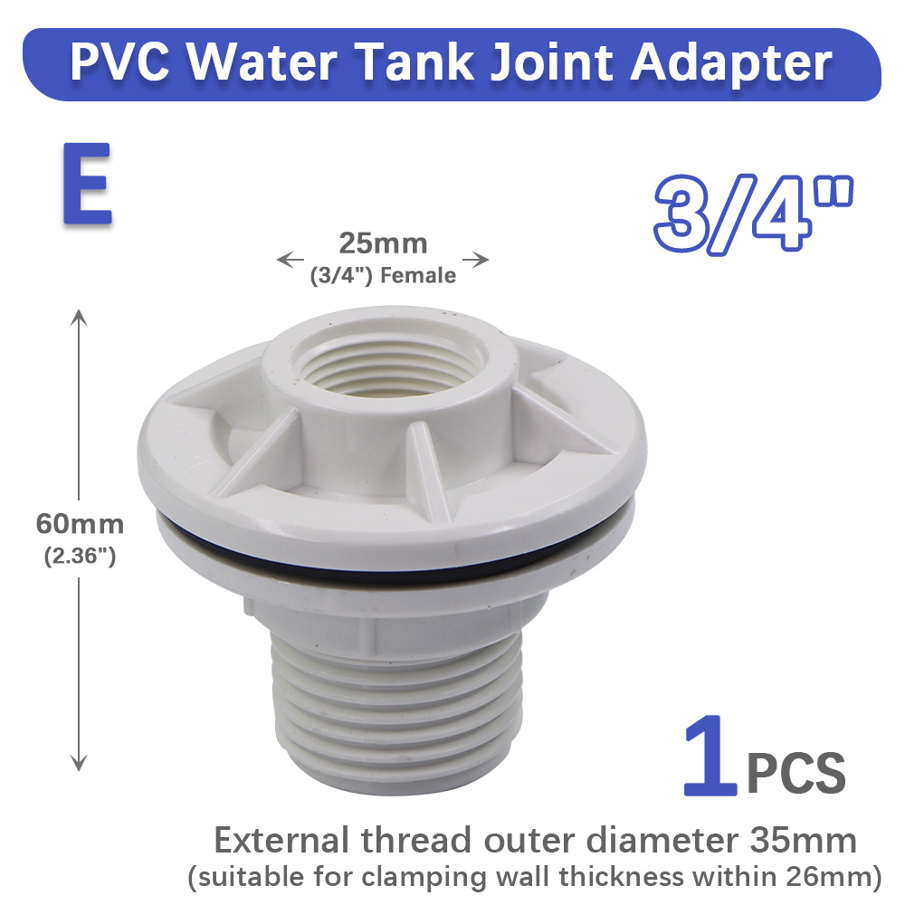 1/2" 3/4" 1" Water Tank Joint 304 Stainless Steel Filter Female Thread Seal Washer Garden Irrigation Aquarium Fish Tank Adapter: WHITE