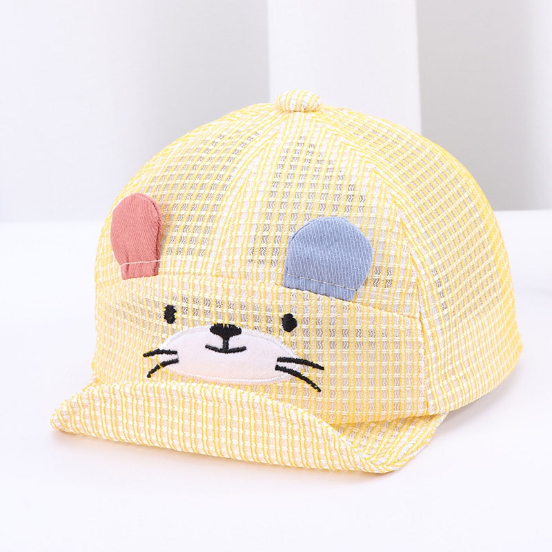 Cute Bear Baby Baseball Cap Summer Spring Cartoon Animal Soft Brim Adjustable Cotton Baby Hat Outdoor Children&#39;s Cap