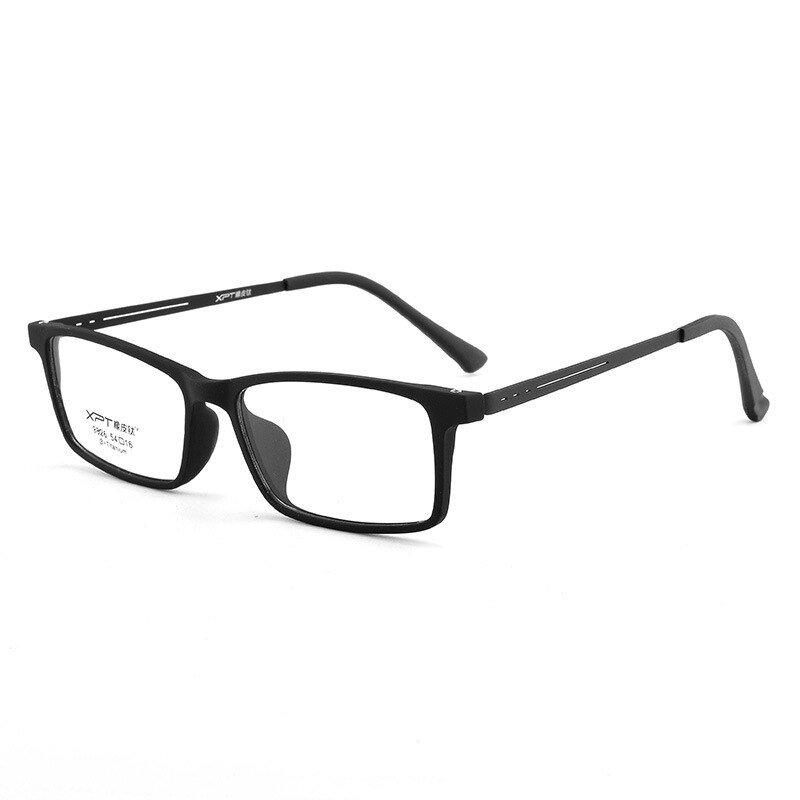 BCLEAR Optical Eyeglasses Frame for Men and Women Titanium Flexible Legs with TR-90 Plastic Front Rim Eyewear Spectacles Frame: Black