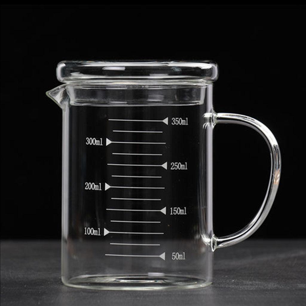 High Borosilicate Glass Measuring Cup with Handle V-Shaped Spout Beaker for Cooking: 350ml