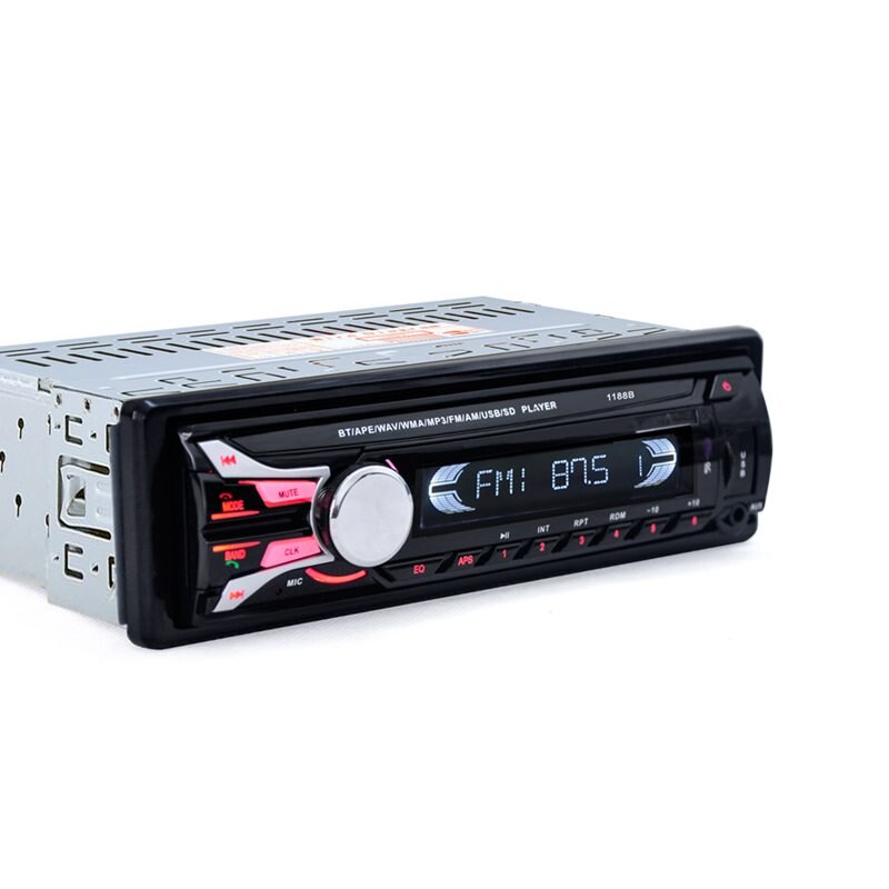 1188B Bluetooth Car Stereo Audio 1Din Speler Met Telefoon Houder In-Dash Fm Radio Mp3 Speler Aux/Usb /Sd-kaart Met Afstandsbediening