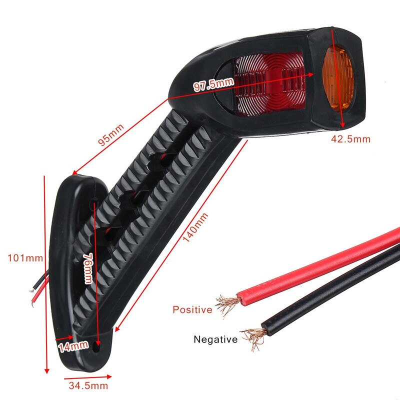 2 st släpljus sidomarkeringsljus husvagn lastbilsljus 24v led ljus släp sidoljus trailer led belysning för lastbilar