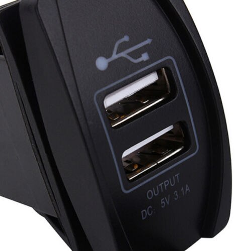 Enchufe cargador USB doble Universal impermeable para el Panel del interruptor DEL COHETE 5V 3.1A para dispositivos Apple/Android, moto, barco, Coche
