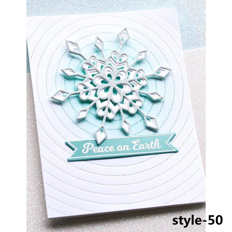 de prensa de abedul DIY, nueva capa de troqueles de corte de Metal, copos de nieve de Navidad, álbum de recortes para papel, marco de repujado, tarjeta artesanal,: style-50