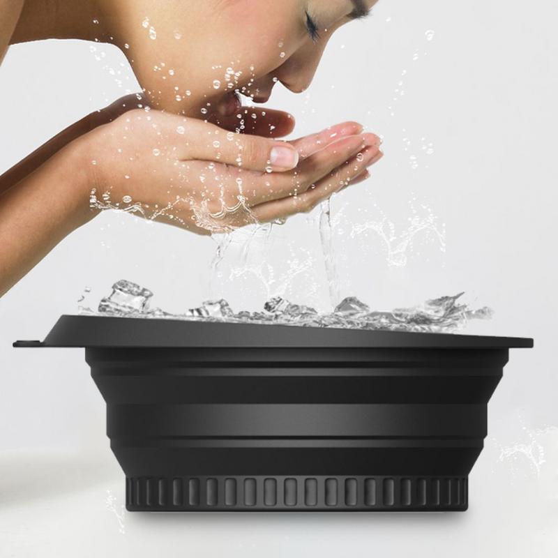 Miska robić twarzy na lód robić kąpieli chłodnej, silikonowa składana miska robić mycia twarzy z wbudowaną tacką na kostki lodu, chłodząca robić użytku domowego.