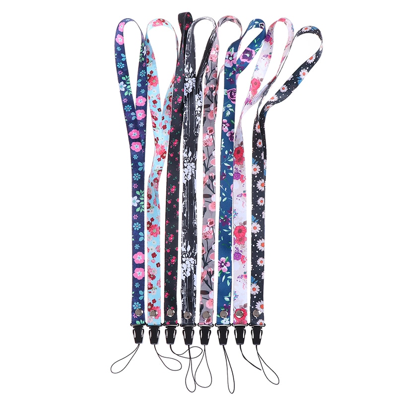 1PC Blume Blätter Neck Strap Lanyards für schlüssel ID Karte Handy Straps USB abzeichen halter DIY Hängen Seil lariat Lanyard