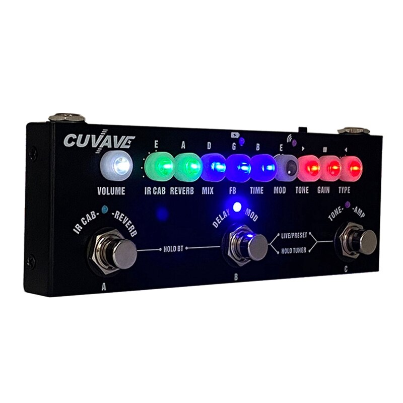 Cuvave kube baby multi effekter pedal med 8 ir kabinett simulering med reverb forsinkelse kor phaser tremolo effekt