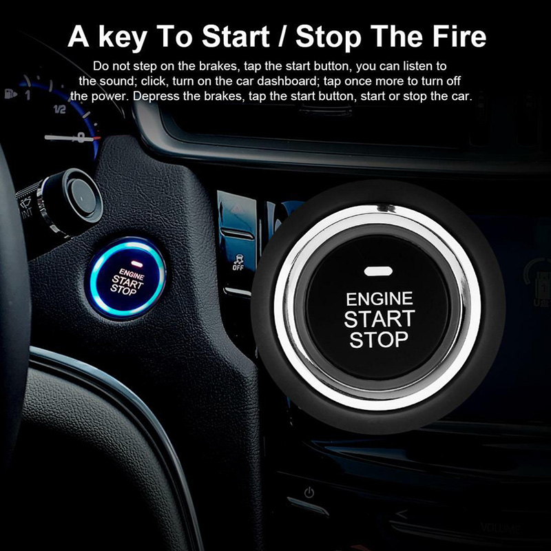 Bil pke nøglefri indgang motor start stop auto fjernbetjeningsknap alarmsystem
