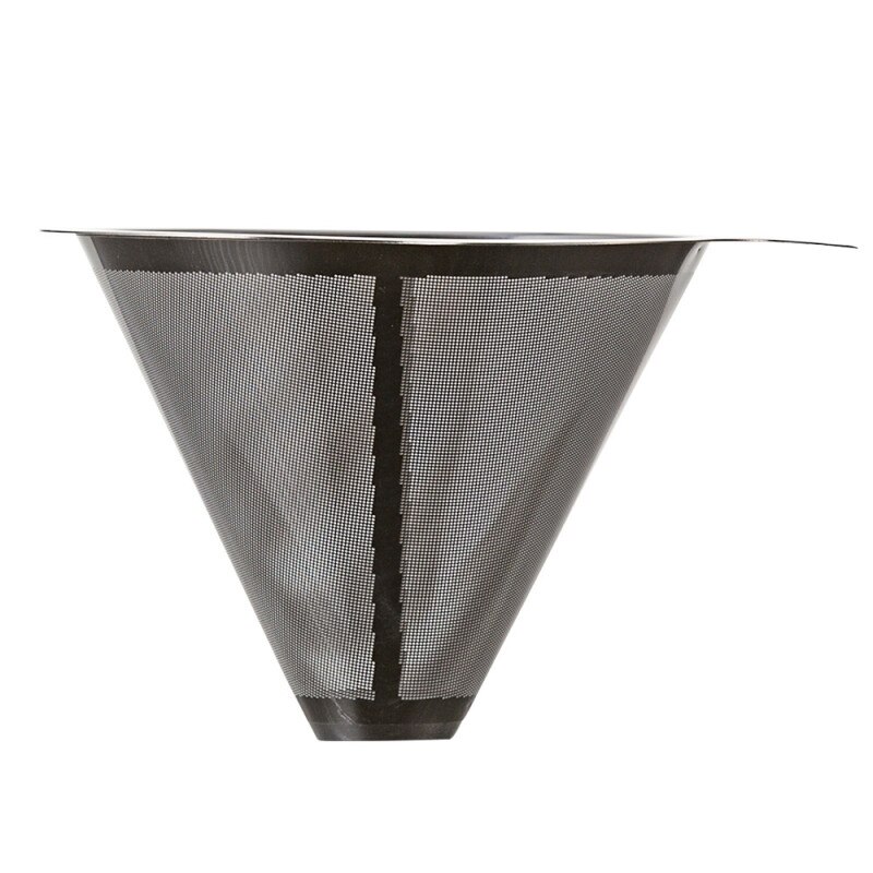 Reusable Coffee Filter 304 Stainless Steel Cone Coffee Filter Baskets Mesh Strainer Pour Over Coffee Dripper With Stand Holder: B