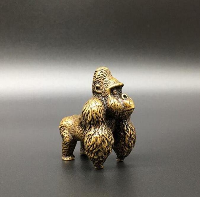 Koperen Standbeeld Chinese Pure Brass Gorilla Kleine Standbeeld