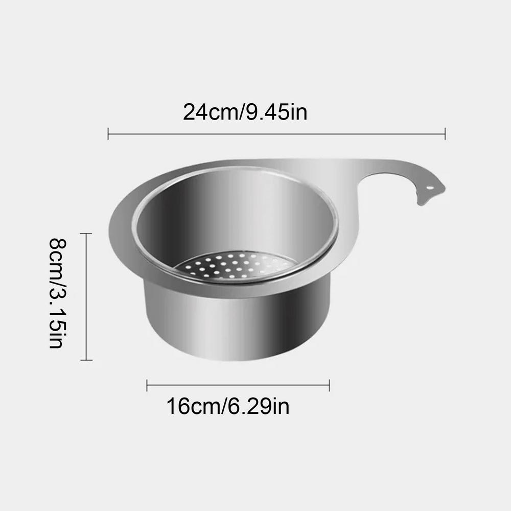 Cesta de drenaje de cisne, fregadero de acero inoxidable, cesta receptora de alimentos, filtro de fregadero de cocina, cesta de drenaje de residuos de fregadero de cocina versátil: Blanco