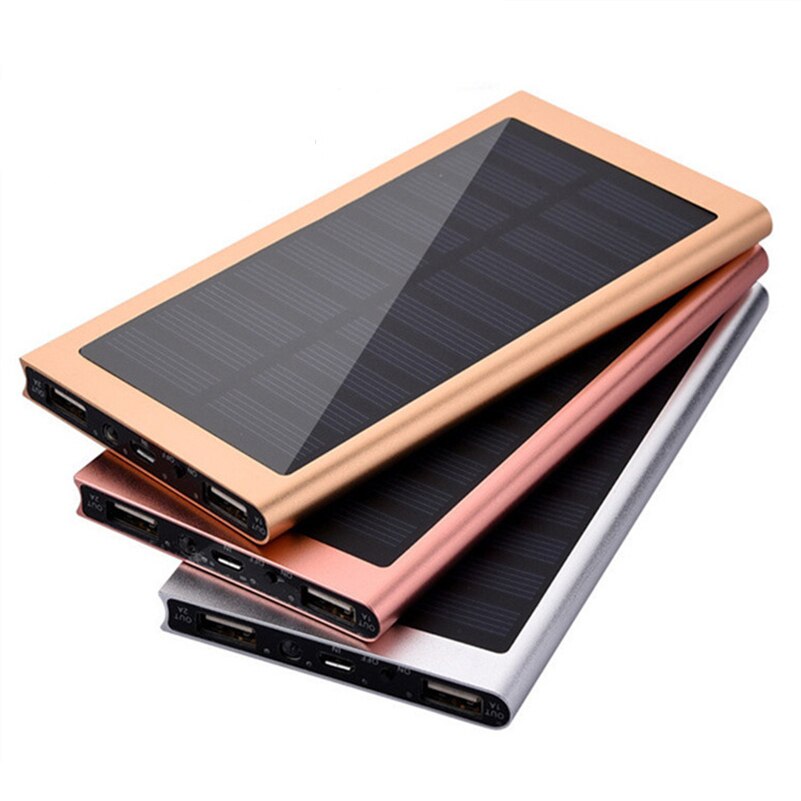 Slim 20000 Mah Solar Power Bank Draagbare Lader Ultra-Dunne Polymeer Powerbank Externe Batterij Power Bank Voor Xiaomi iphone