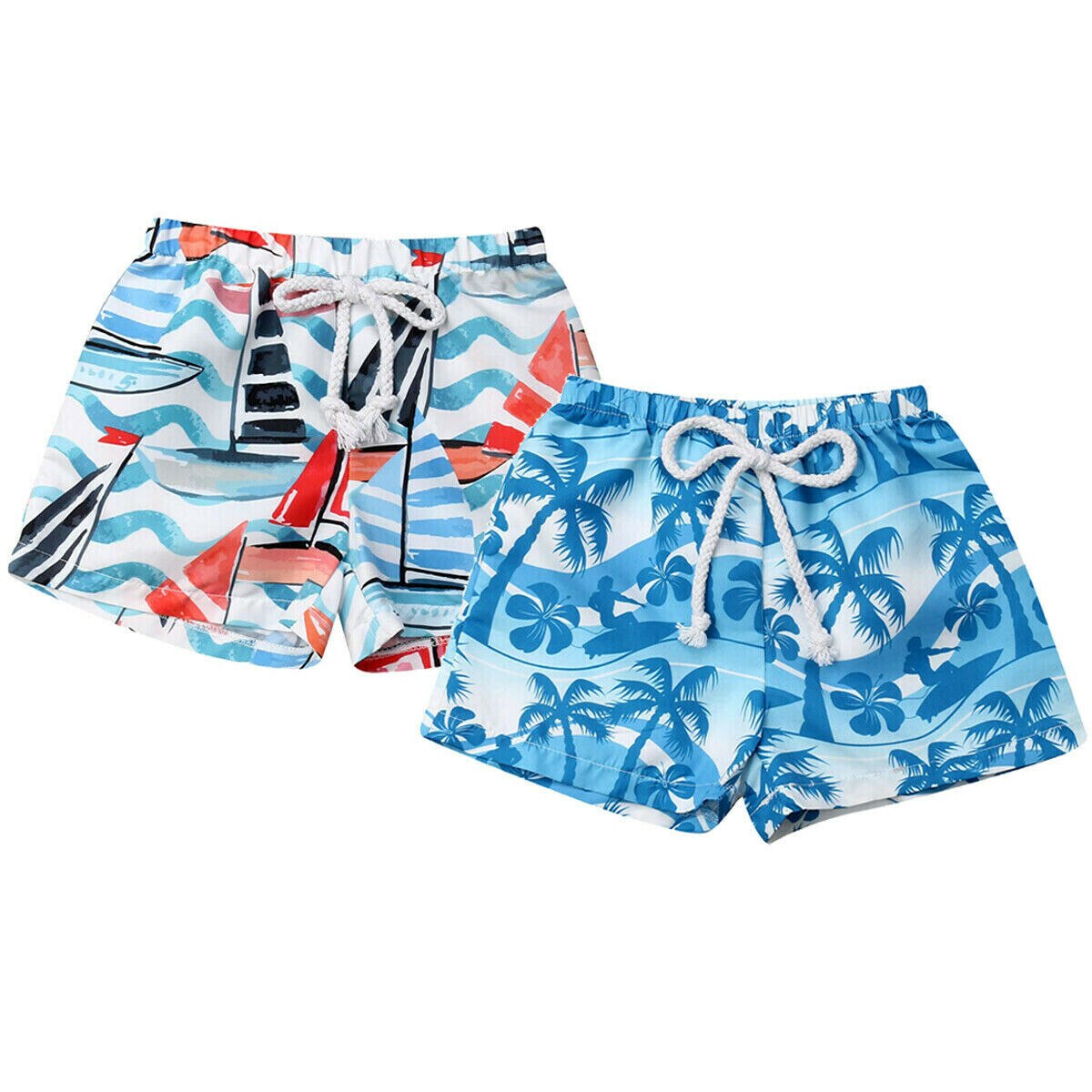 Hawaiiske shorts baby drenge print afslappet sommer strand shorts badetøj badning 0-4y