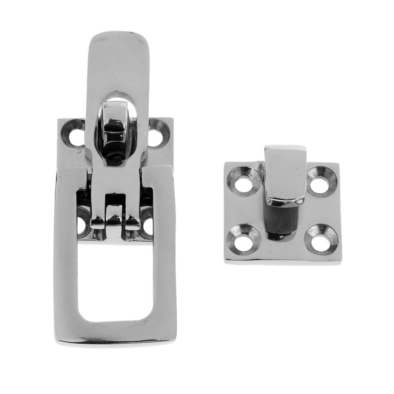 2Pcs 316 Stainless Steel Lockable Latch Marine Boat Door Lock Latch Anti-Rattle Fastener Clamp