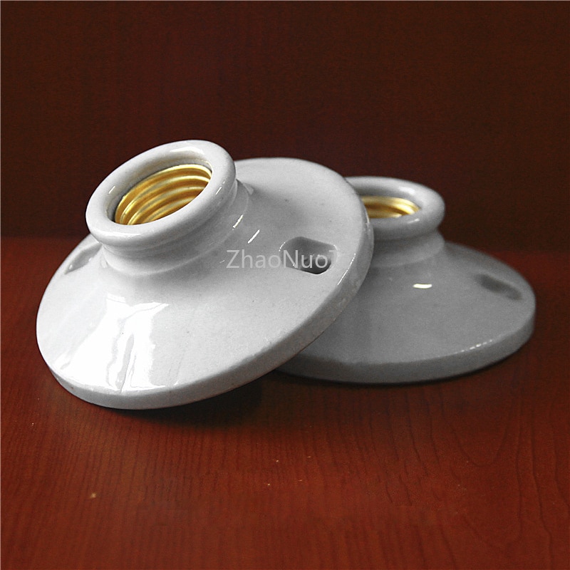 2 stk lampeholder lampe  e27 kobberskruer keramisk pære base flad mund 250 v 4a høj effekt belysning base
