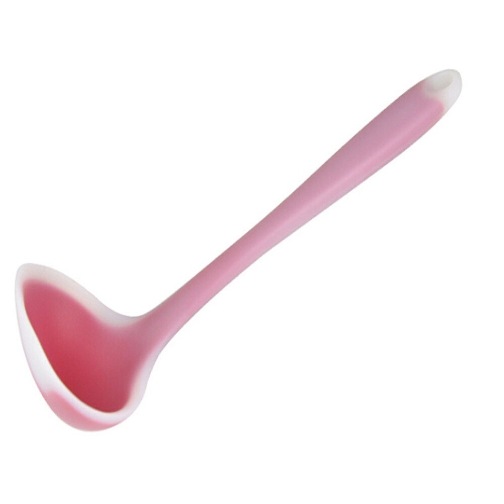 Translucent Nonstick Silicone Spoon High-Temperature Anti Handle Soup Spoon Kitchen Cooking Tools Accessories Spoon