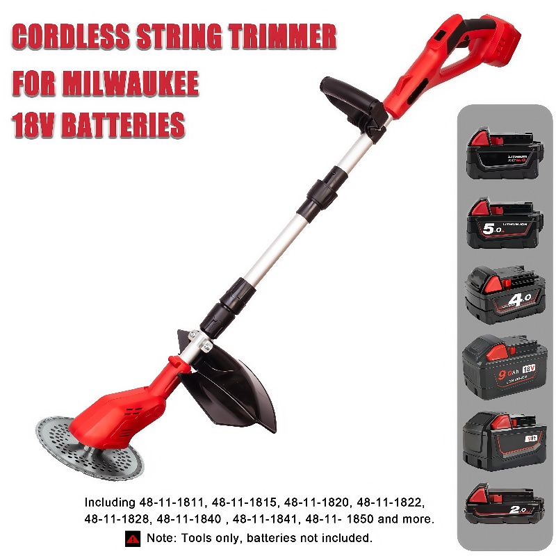 Voor Milwaukee M18 Draadloze Grasmaaier Borstelloze Verstelbare Lengte Hoek Grastrimmer Telescopisch voor Tuin Snoeien Power Tool ​
