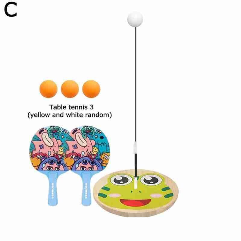 Cute Ping pong Trainer Set Table Tennis Trainer Ball Flexible Robot Shaft Machine Training Rackets Equipment Student Sports O5Q4: Frog