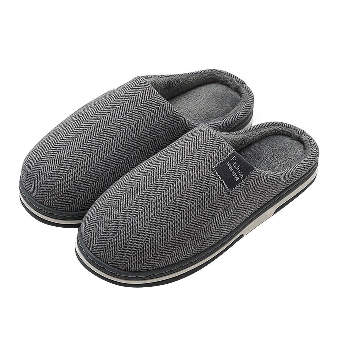 Thuis Slippers Vrouwen Winter Warm Huis Zachte Antislip Pluche Katoenen Schoenen Mannen Liefhebbers Slaapkamer Dames Meisjes Jongens Leuke bont Slides: dark gray / 40-41