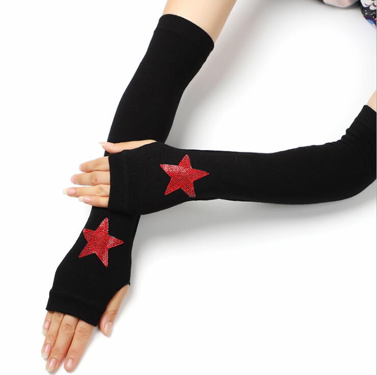 Women's Black Hollow-Out Fingerless Party Gloves - Stretchy, Medium-Long Length For Formal Events