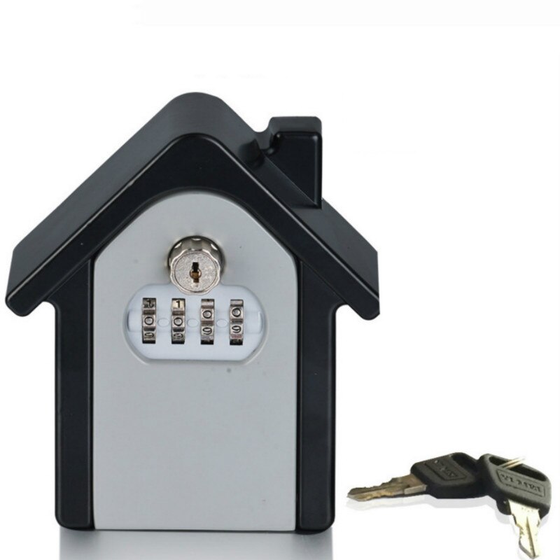 Caja de Seguridad para llaves, candado con contraseña y llave para el hogar, familia, exteriores, caja de almacenamiento con combinación montada en la pared