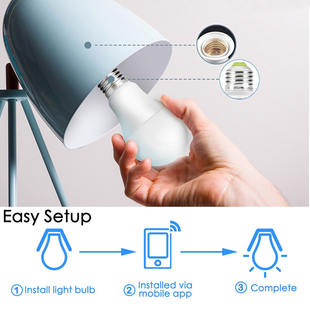 WiFi Smart LED Light Bulb Dimmable Timing Energy-saving APP Remote Control Work With Alexa Echo Google Home E27 B22 Smart Bulb