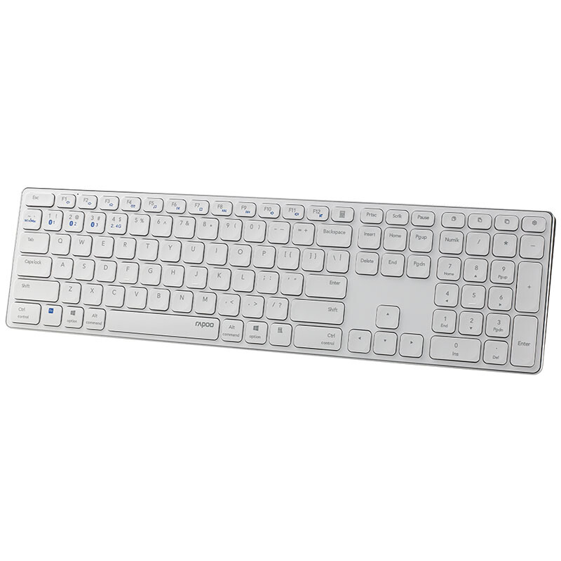 RAPOO-teclado inalámbrico E9550G, Original, USB, 2,4G,Bluetooth 5,0, 3,0, Mini ultrafino, para oficina, 110 teclas, para MAC OS, windows
