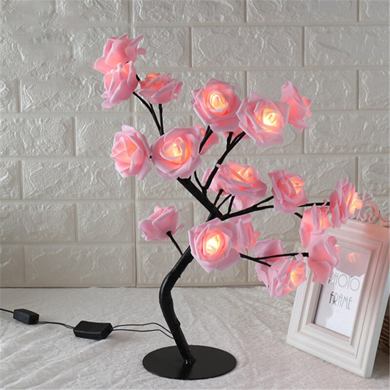 Rose Vormige Tafellamp Bloem Rose Boom Decoratieve Licht Voor Woonkamer Slaapkamer Clh @ 8: 6