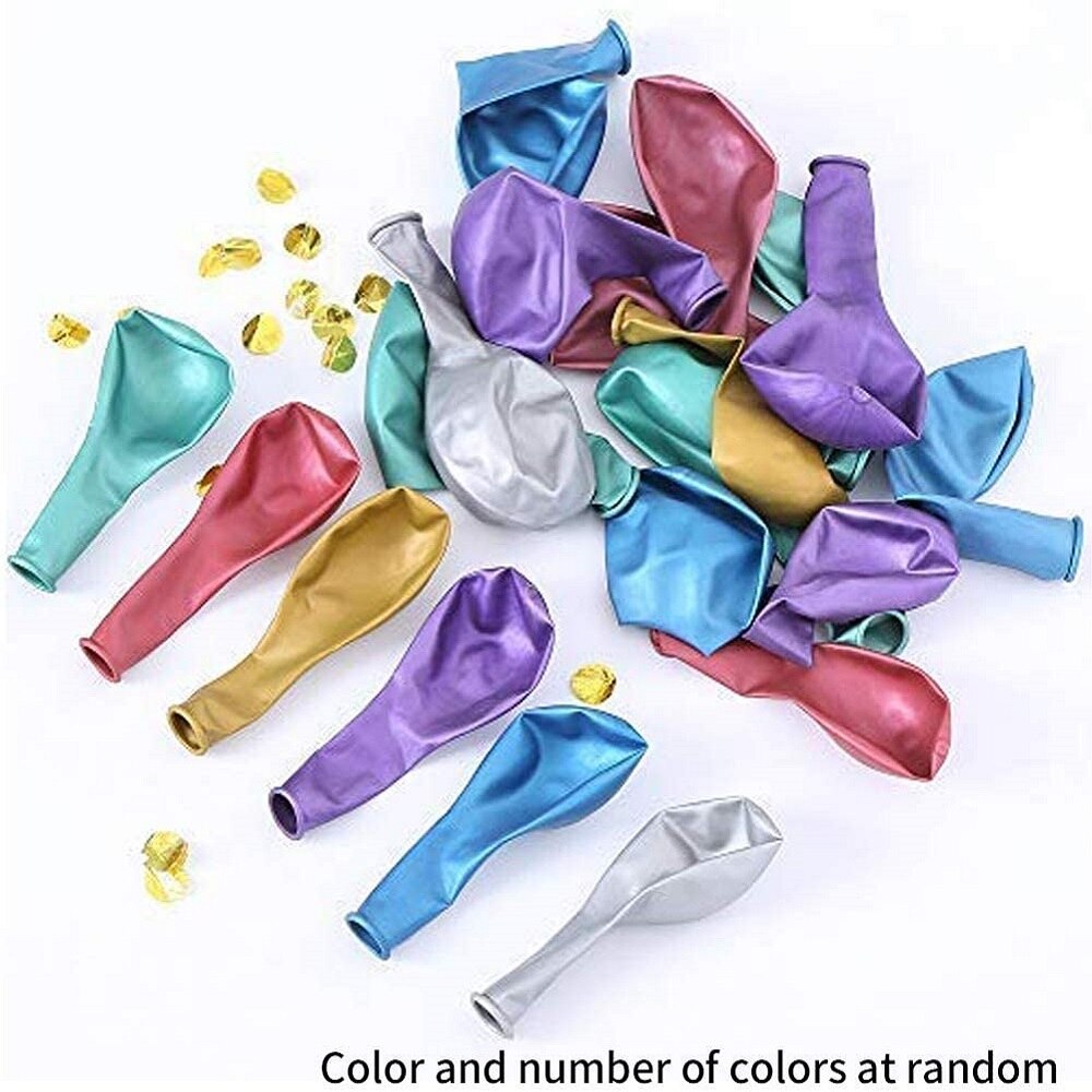 Globos cromados multicolores de 12 pulgadas, 100 Uds., globos metálicos perlados, látex decoración en metálico de colores vivos para bodas, cumpleaños, bebés
