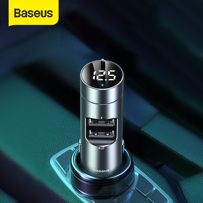 Baseus Fm-zender Auto Draadloze Bluetooth 5.0 Fm Radio Modulator Carkit 3.1A Usb Car Charger Handsfree Aux Audio MP3 speler