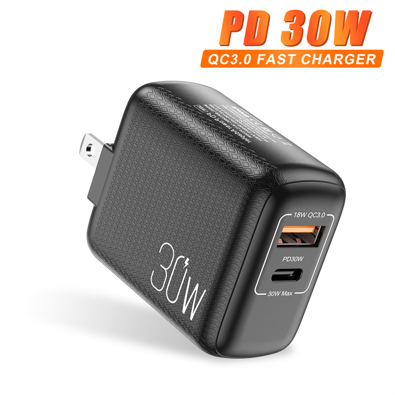 Pikalataus 3.0 qc pd 30w laturi  pd3.0 qc3.0 usb tyypin c pikalaturi iphone 12 pro max xiaomi samsung puhelimen pd laturi: Mustaa meitä