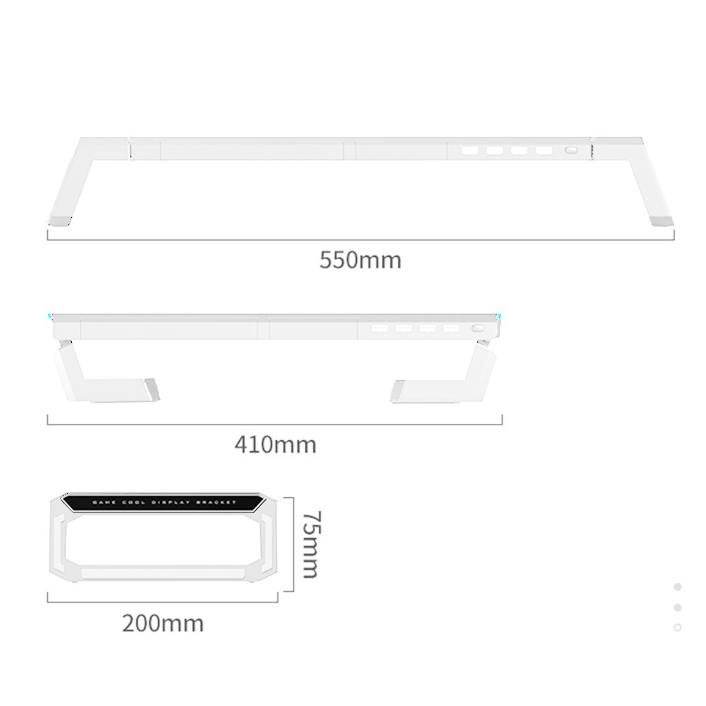 Supporto universale per Riser per Monitor per PC portatile con presa di ricarica usb 2.0 lampada per atmosfera colorata per ufficio di casa