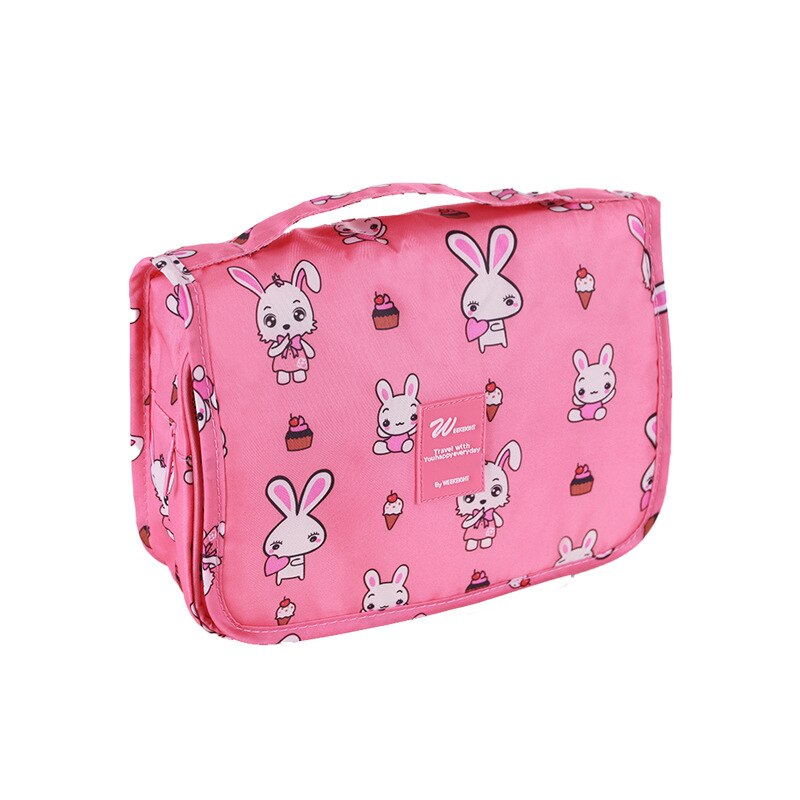 Vrouwen Reistas Grote Make-Up Organisator Zakken Voor Reizen Badkamer Waterdichte Waszak Opknoping Tas Beauty Kit: Pink corney rabbit