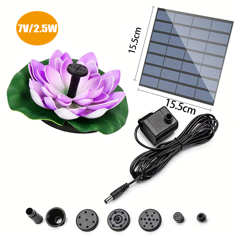 Fontanna solarna z pompą, pływająca fontanna z liliami wodnymi, do kąpieli ptaków w ogrodzie, na patio, do basenu zewnętrznego, do kąpieli kolibrów i dekoracji stawu rybnego: 透明色
