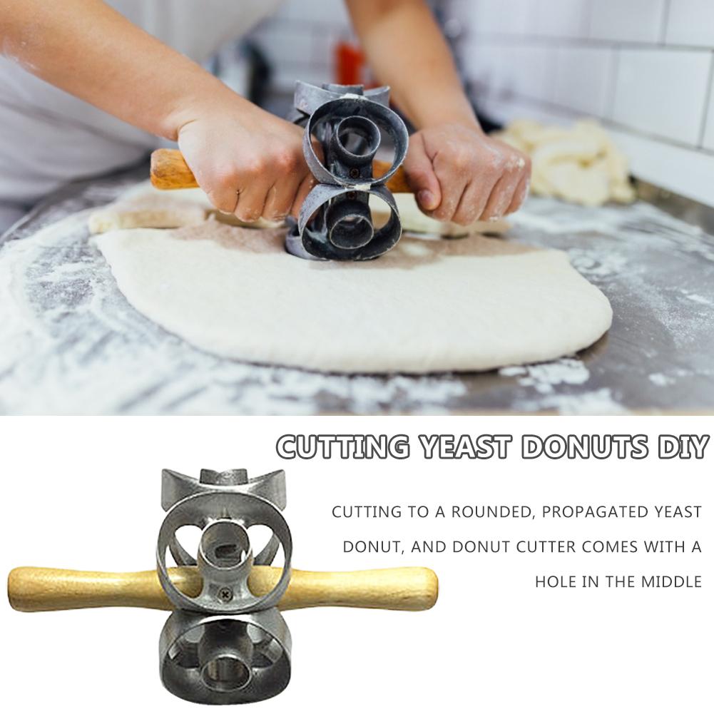 Cortador de rosquillas giratorio, molde de pastelería, rodillo de Metal para hornear, herramientas de cocina, molde de acero inoxidable de amplia aplicación